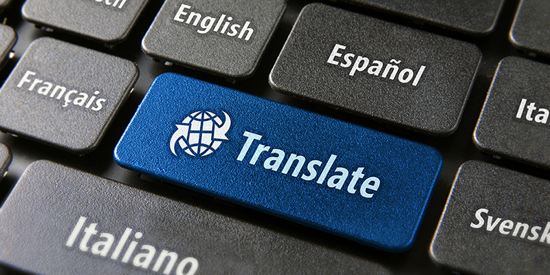 Language policy at work - translation keyboard